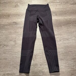 Alo Leggings Womens Small Gray Stretch Elastic Waist Pull On Yoga Logo 24x24